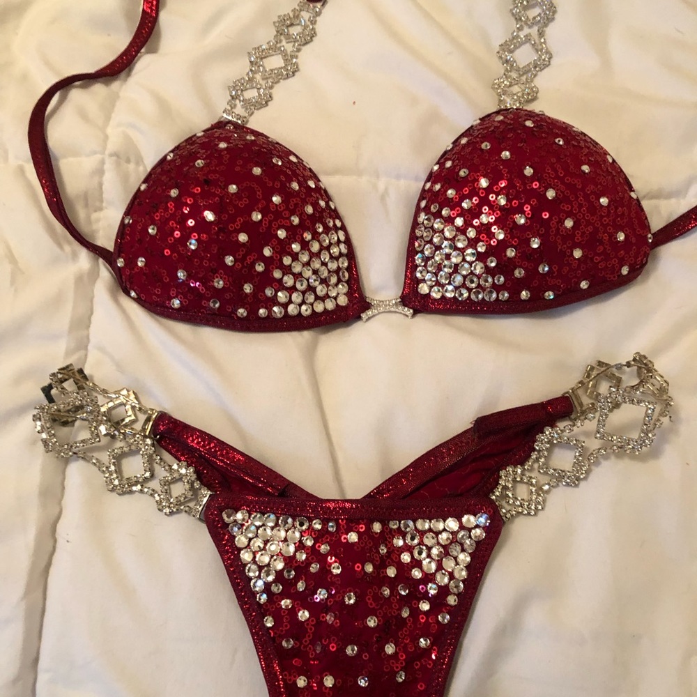 Red bikini competition suit